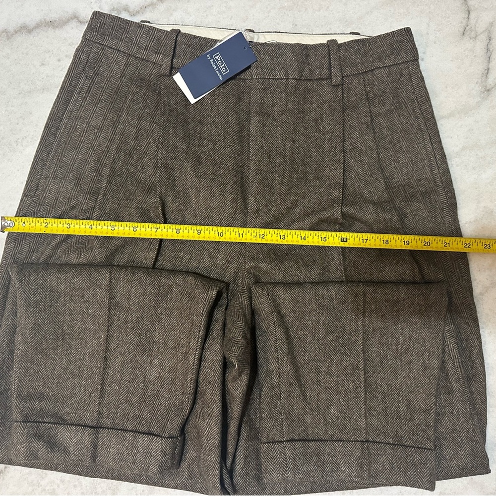 Ralph Lauren Taupe Herringbone Pants Size 10 - Picture 9 of 11